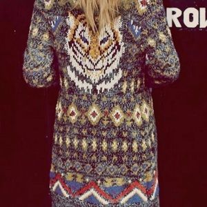 Free People tiger button down sweater